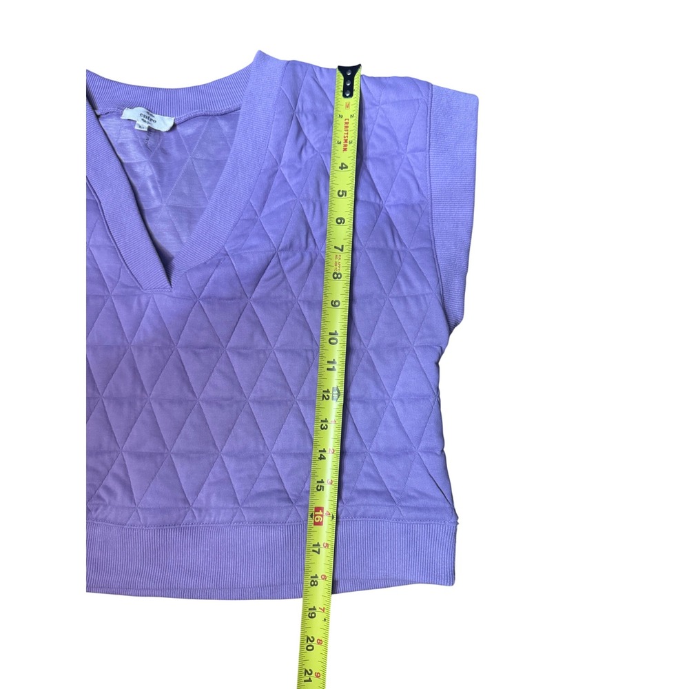 Entro Lavender Purple Quilted Triangle V-Neck Top and Mini Skirt Set Womens M - Picture 7 of 7